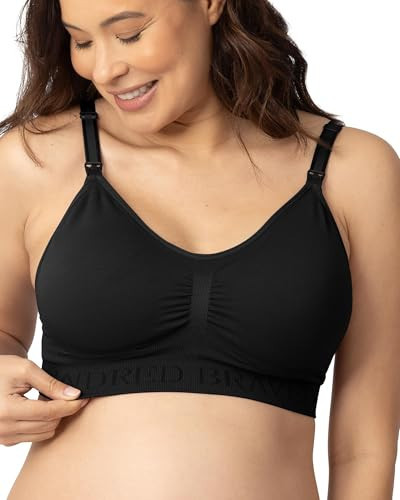 Kindred Bravely Sublime Simply Nursing Bras for Breastfeeding, Adjustable, Seamless & Wireless Maternity Bra (Black, X-Large) | Amazon (US)