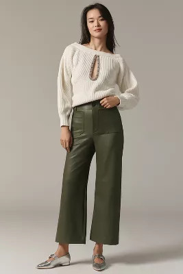 The Colette Cropped Wide-Leg Pants by Maeve: Faux-Leather Edition | Anthropologie (US)