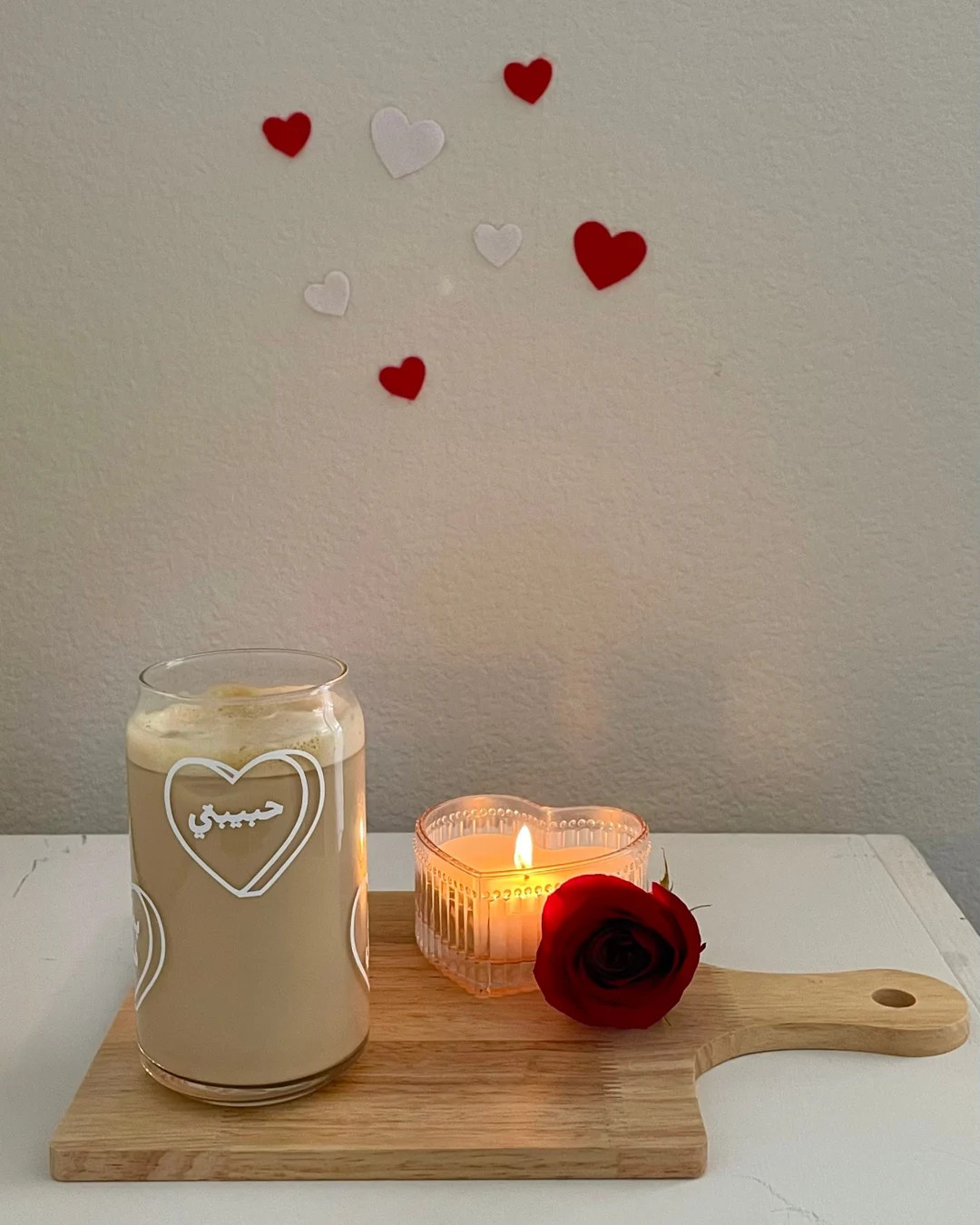arabic conversation hearts glass can cup | iced coffee cup | aesthetic coffee glass | Etsy (US)