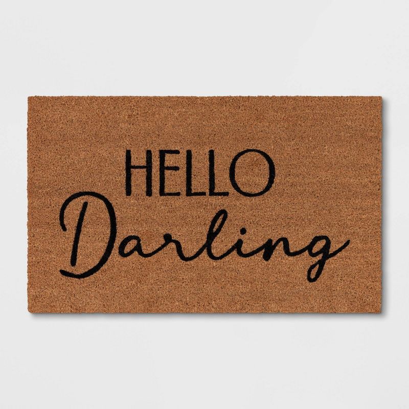1'6"x2'6" 'Hello' Darling Coir Doormat Natural - Threshold™ | Target