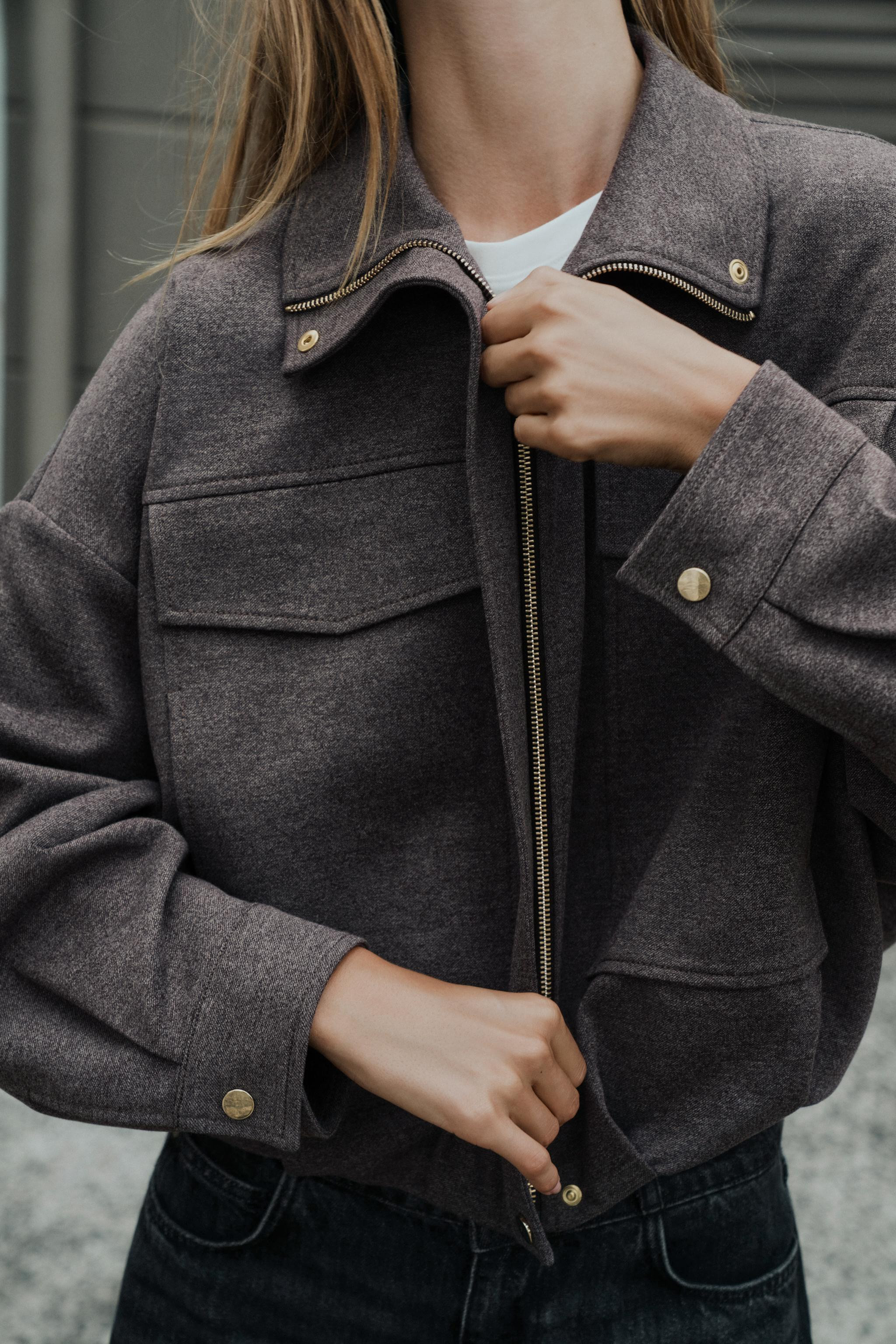 HIGH COLLAR BOMBER JACKET | Zara US