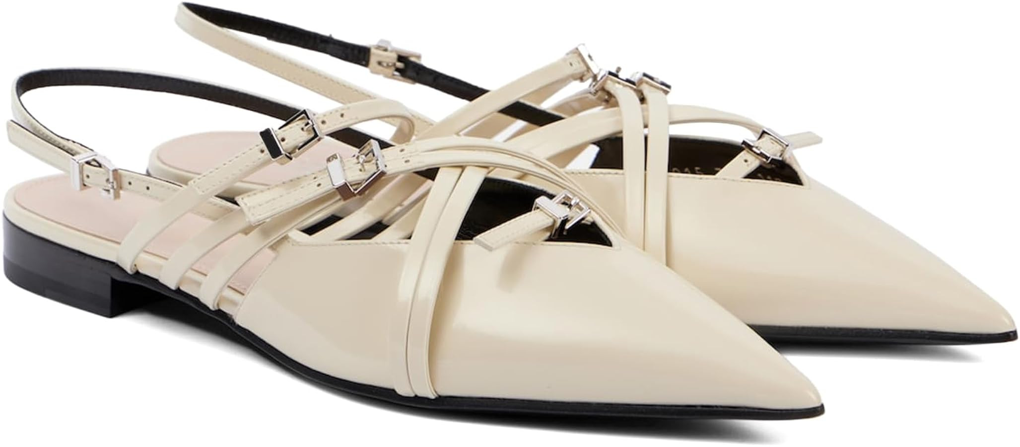 Zapatos planos para mujer con correa de hebilla y puntera puntiaguda, zapatos cómodos y elegante... | Amazon (US)