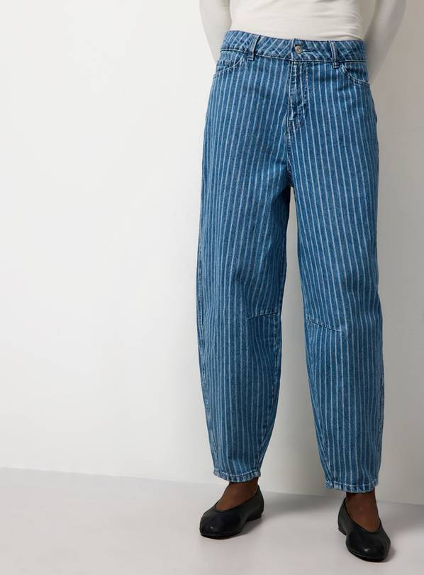 Mid Blue Denim Striped Barrel Co-ord Jeans 20S | Tu Clothing