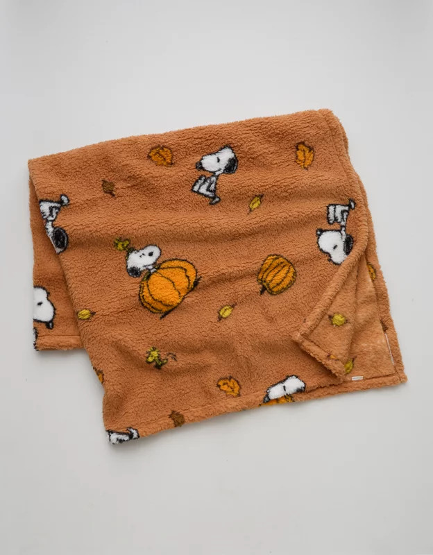 AE Peanuts Fall Pumpkin Blanket | American Eagle Outfitters (US & CA)