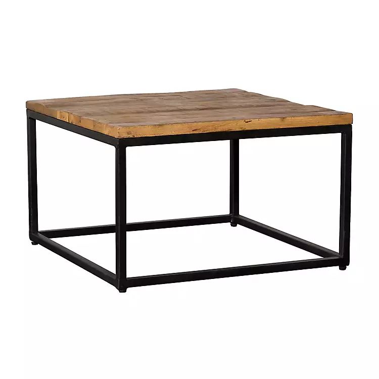 Wooden Top and Iron Base Pierce Coffee Table | Kirkland's Home