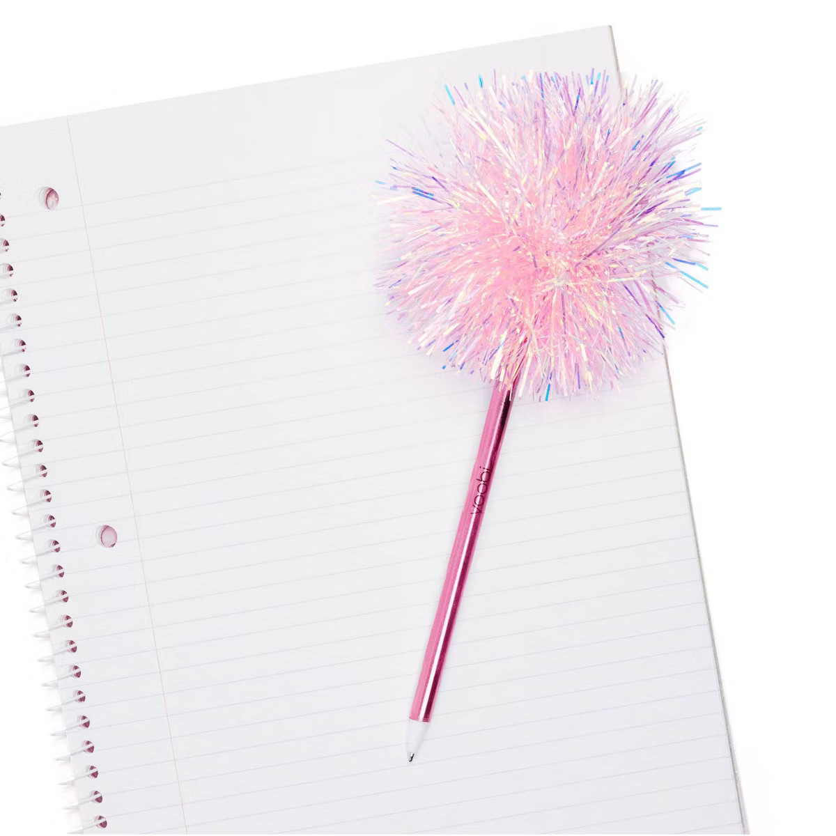 Yoobi Novelty Pom Pom Pen Pink Tinsel | Target