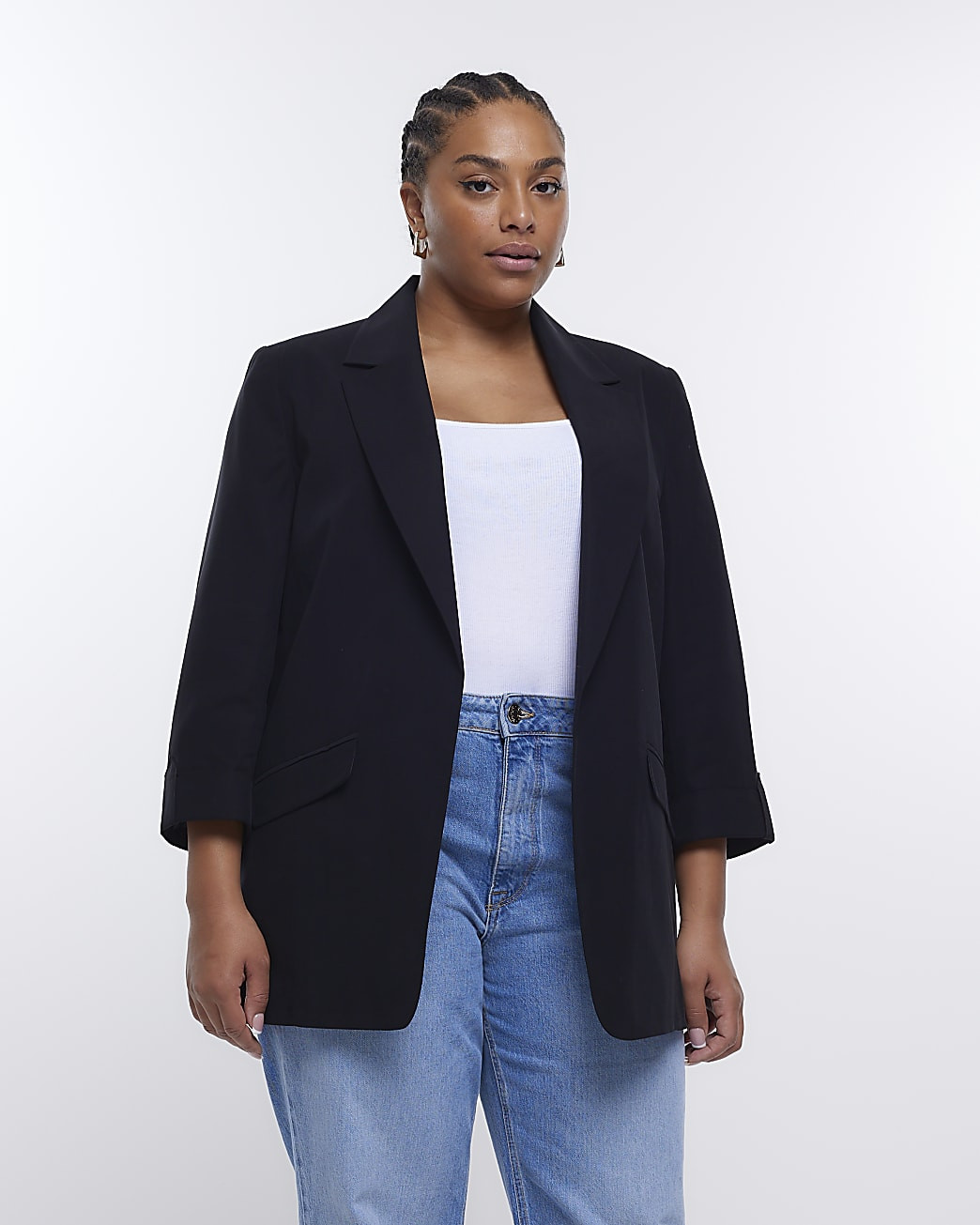 River Island Womens Plus Black Blazer | River Island (UK & IE)