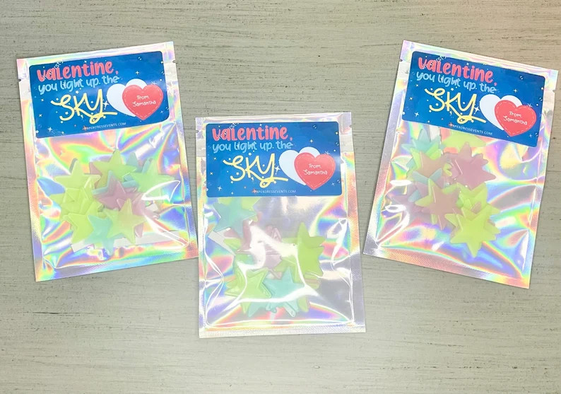 Glow Stars Valentine You Light up the Sky Classroom Valentines Kids Class Favor - Etsy | Etsy (US)