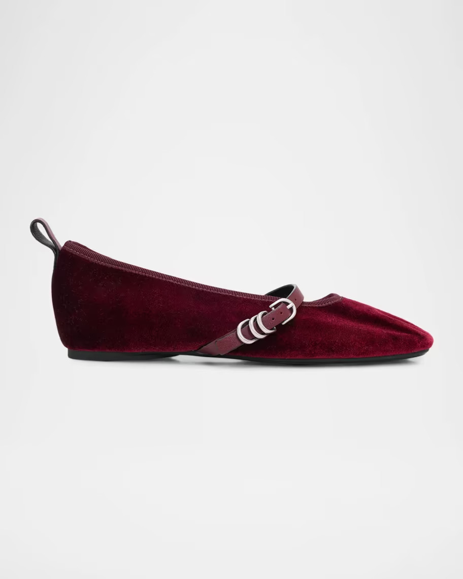 Spire Velvet Mary Jane Ballerina Flats | Neiman Marcus