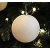 Sleetly Christmas Tree Ball Ornaments, White Snowball, 4.70 inches, Set of 4 | Amazon (US)