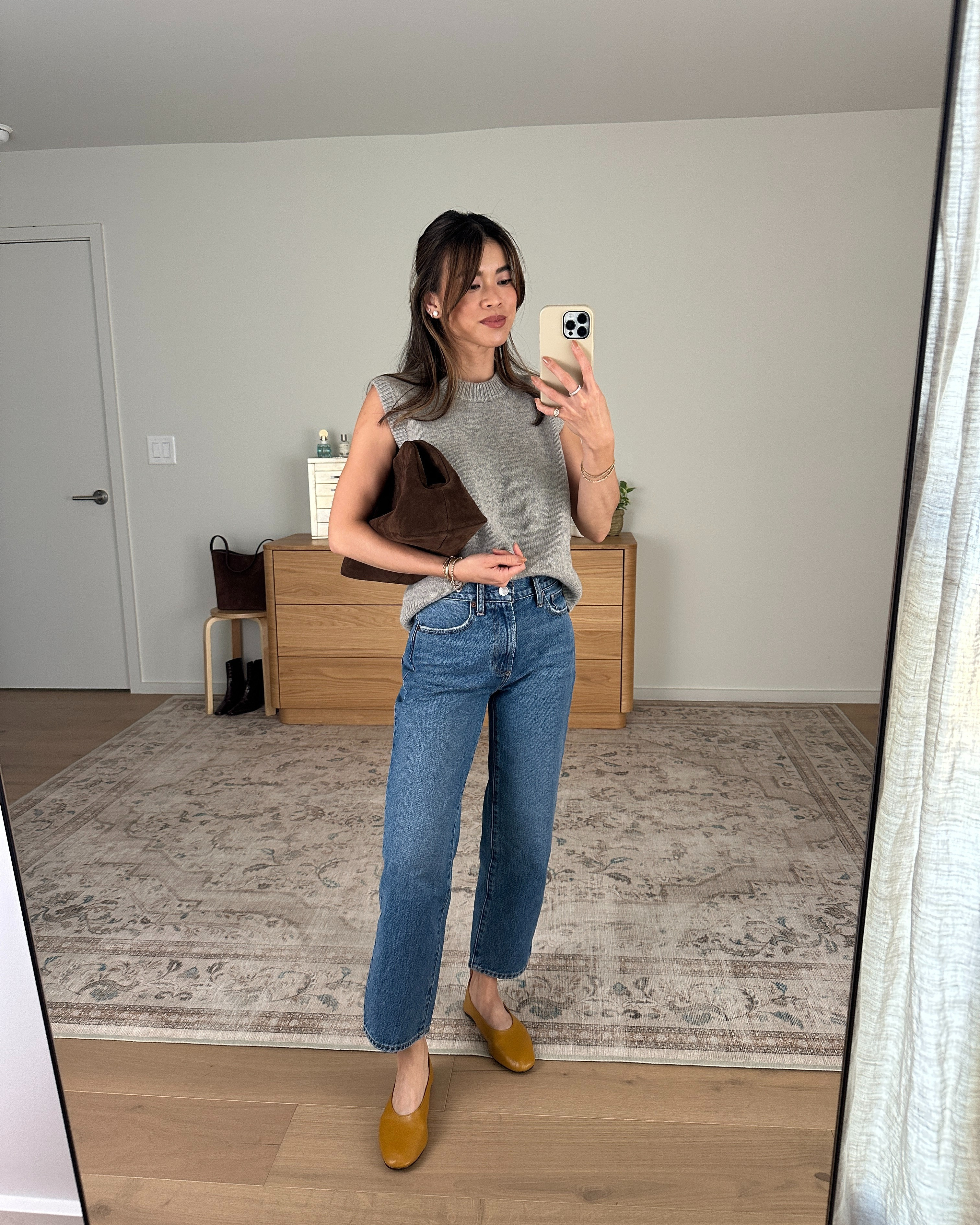 Obsessed with these @Quince jeans.

Sizing info:
 -Quince 100% Yak Crewneck Sweater Vest (Size XS in Warm Heather Grey) 
-Quince Bella Rigid Straight Jeans (Size 24 Short in Horizon Blue)

petite fashion, get dressed with me, outfit inspiration, ootd, nashville outfit, Nashville influencer, petite style, vacation style, casual outfits, mom style, petite pants, fall outfits, fall outfit info, fall pants, fall outfit idea, fall top, fall sweater, fall shoes, quince, summer top, petite jeans, quince, quince jeans, quince haul, summer sweater, sweater vest

#LTKootd #LTKSeasonal #LTKPetite