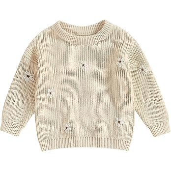 Baby Girl Boy Knit Sweater Blouse Pullover Sweatshirt Warm Crewneck Long Sleeve Tops for Infant T... | Amazon (US)