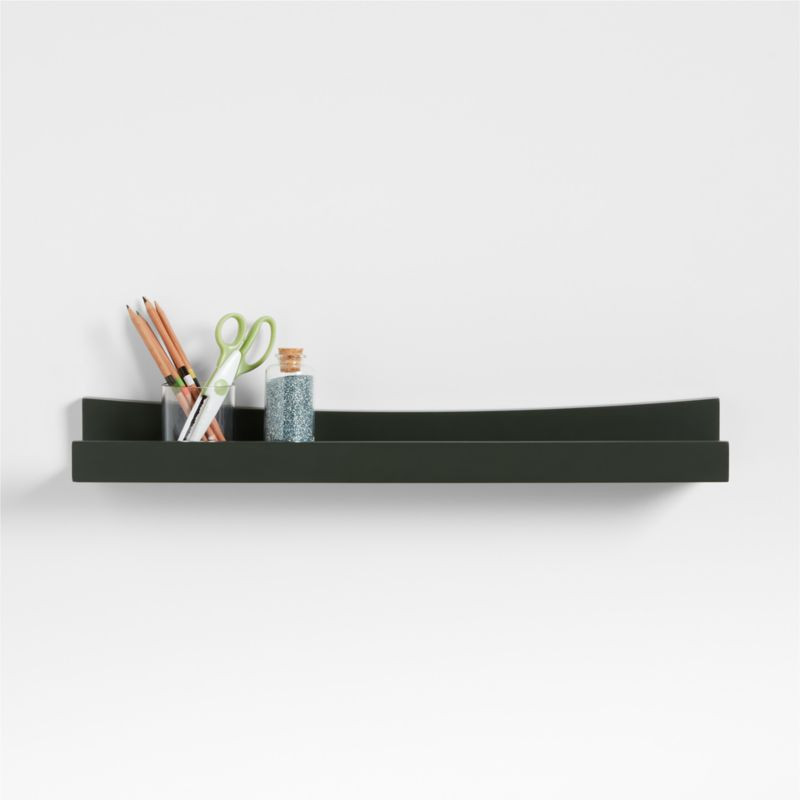 Hampshire Olive Green Wood Kids Book Ledge Shelf + Reviews | Crate & Kids | Crate & Barrel