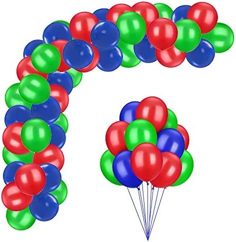 Blue Green Red Balloon Garland Arch Kit,45PCS 10inch Latex Balloons for Baby Shower Birthday Themed  | Amazon (US)