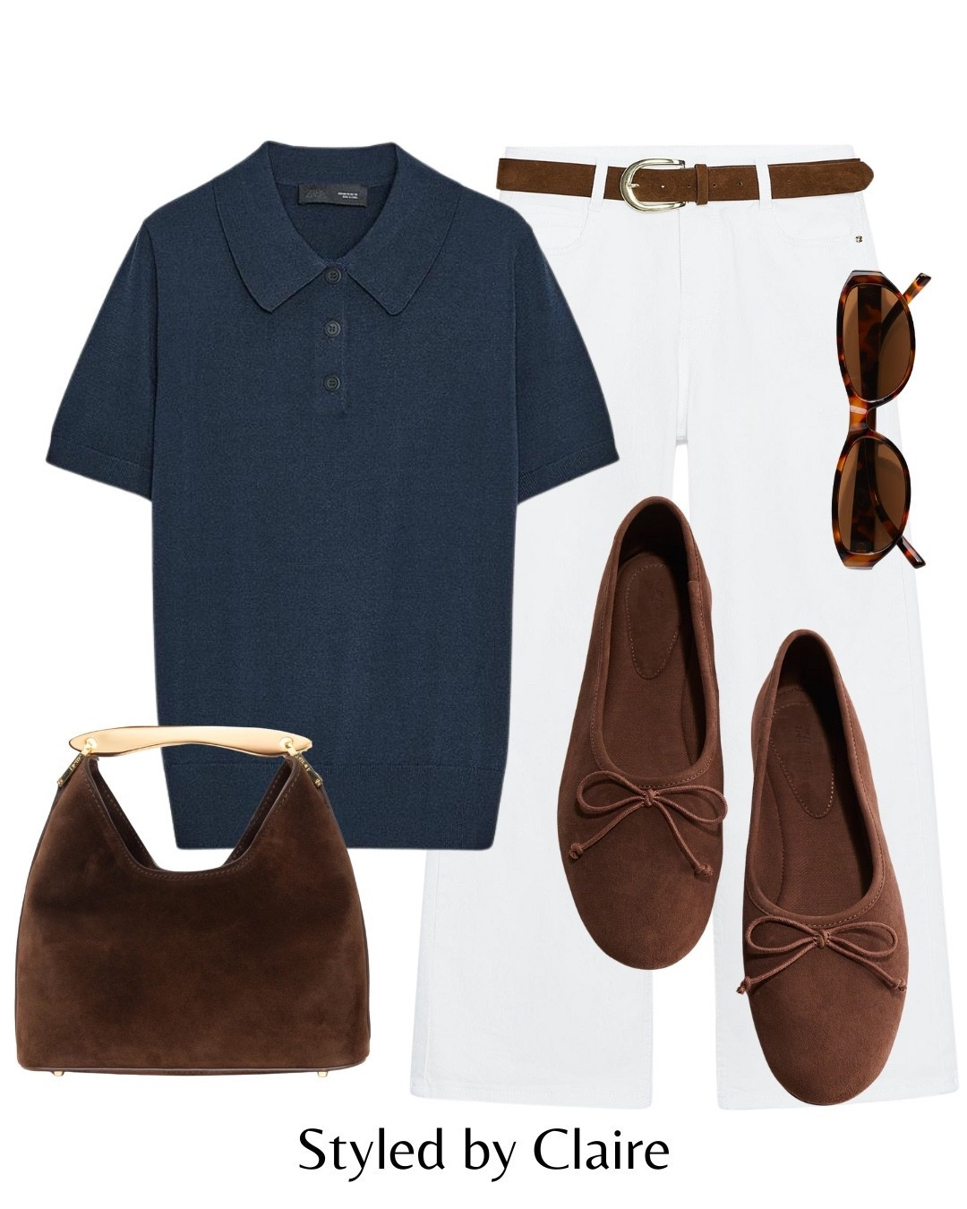 Navy polo styling❤️‍🔥
USE CODE CS20 on the suede bag
Tags: Zara knit top white jeans with suede belt ballet flats bow Elleme small tote dinner date fashion summer inspo outfit ideas chic women’s style city break H&M capsule wardrobe autumn transition

#LTKstyletip #LTKsummer