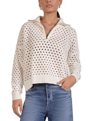 Open Knit Half Zip Sweater | Bloomingdale's (AU)