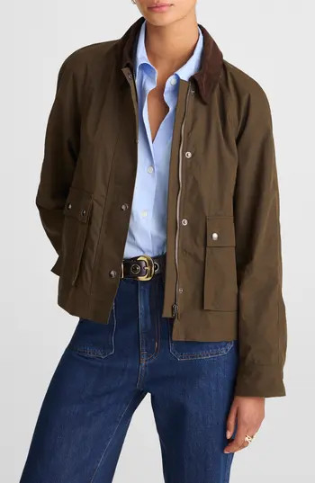 Madewell Waxed Zip Jacket in Trench Green at Nordstrom Rack, Size X-Large | Nordstrom Rack