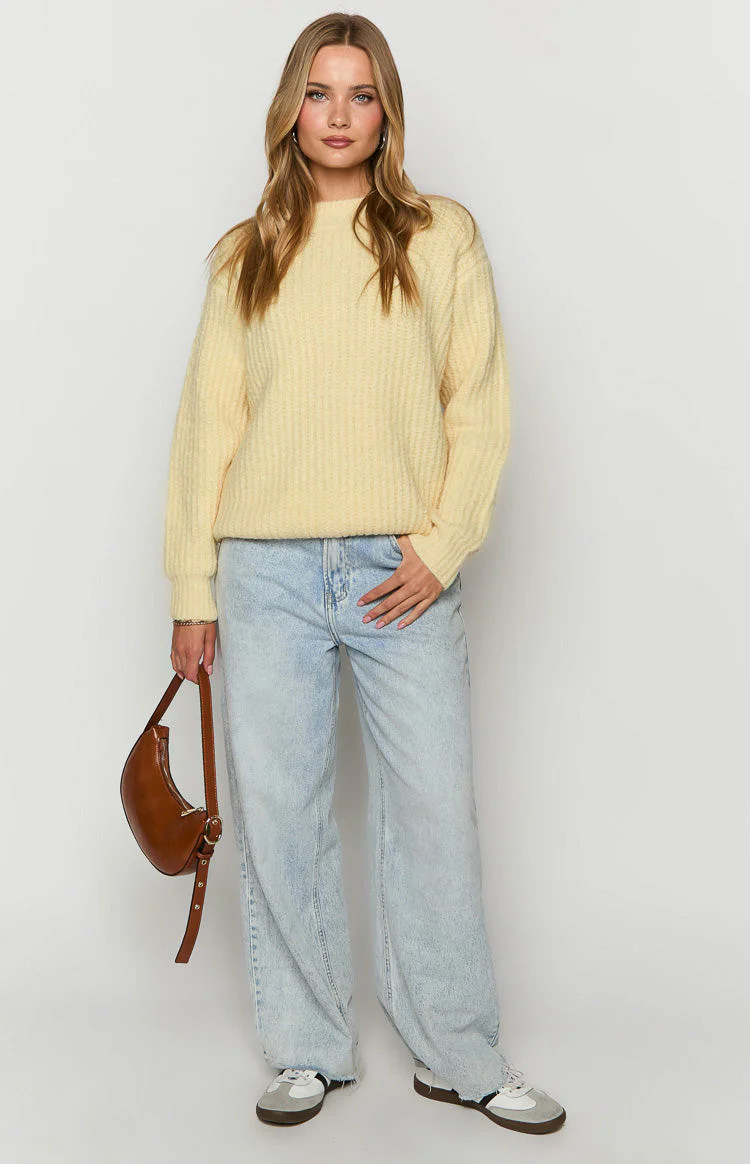 Ace Yellow Oversized Sweater | Beginning Boutique (US)