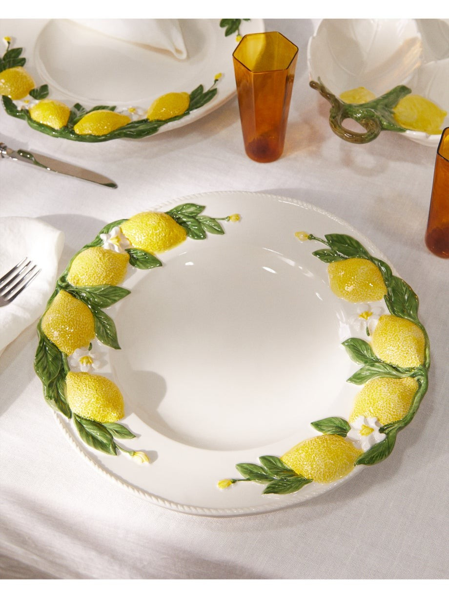 Set of four Lemon ceramic dinner plates | Les Ottomans | Matches (US)