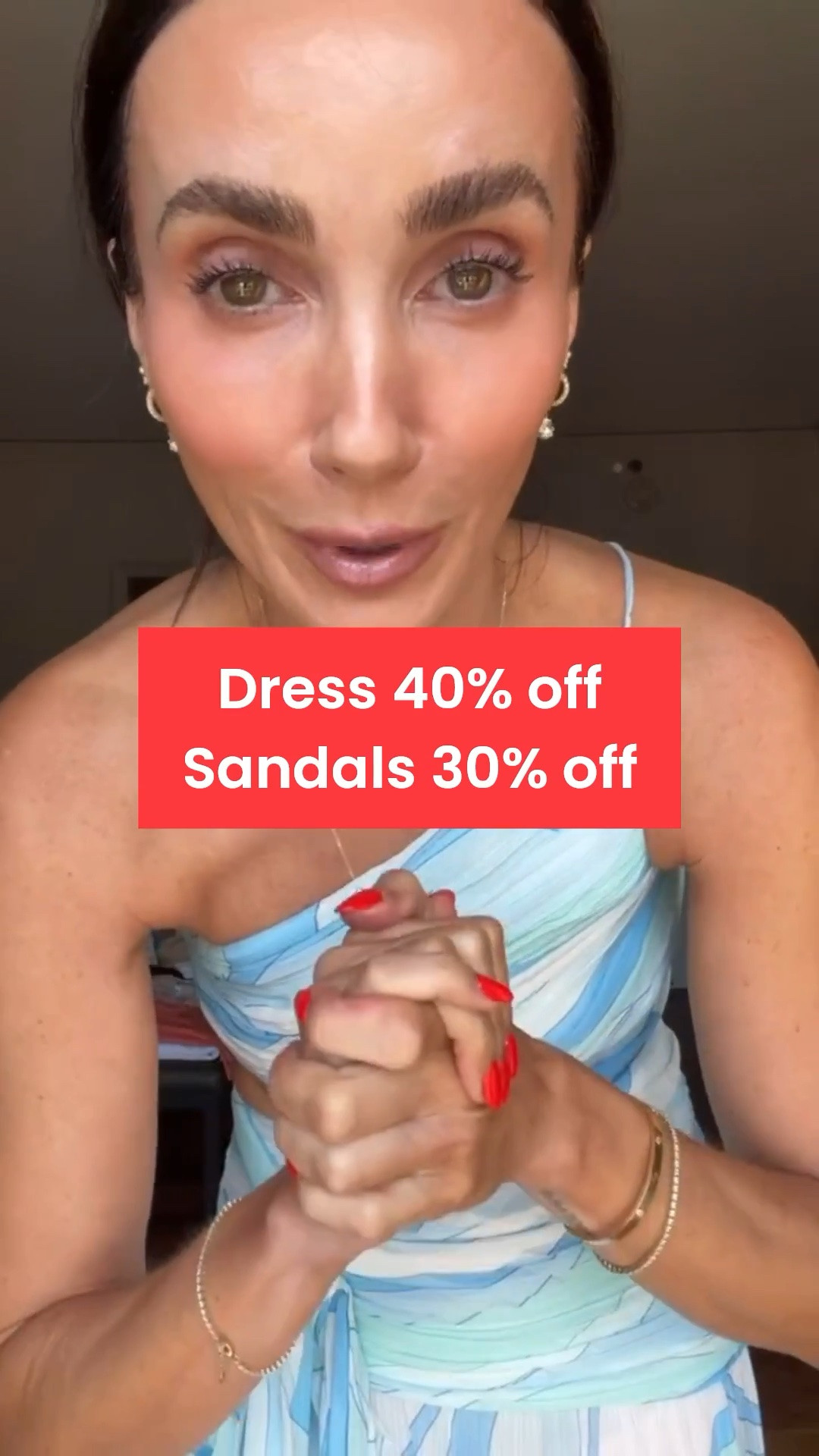 Dress 40% off, size up. Sandals 30% off.

Blue resort dress, tropical vacation outfit, beach wedding guest, Mediterranean summer style, elegant vacation look, maxi dress, resort wear, summer outfit, vacation style, island getaway

#LTKootd #LTKSaleAlert #LTKOver40
