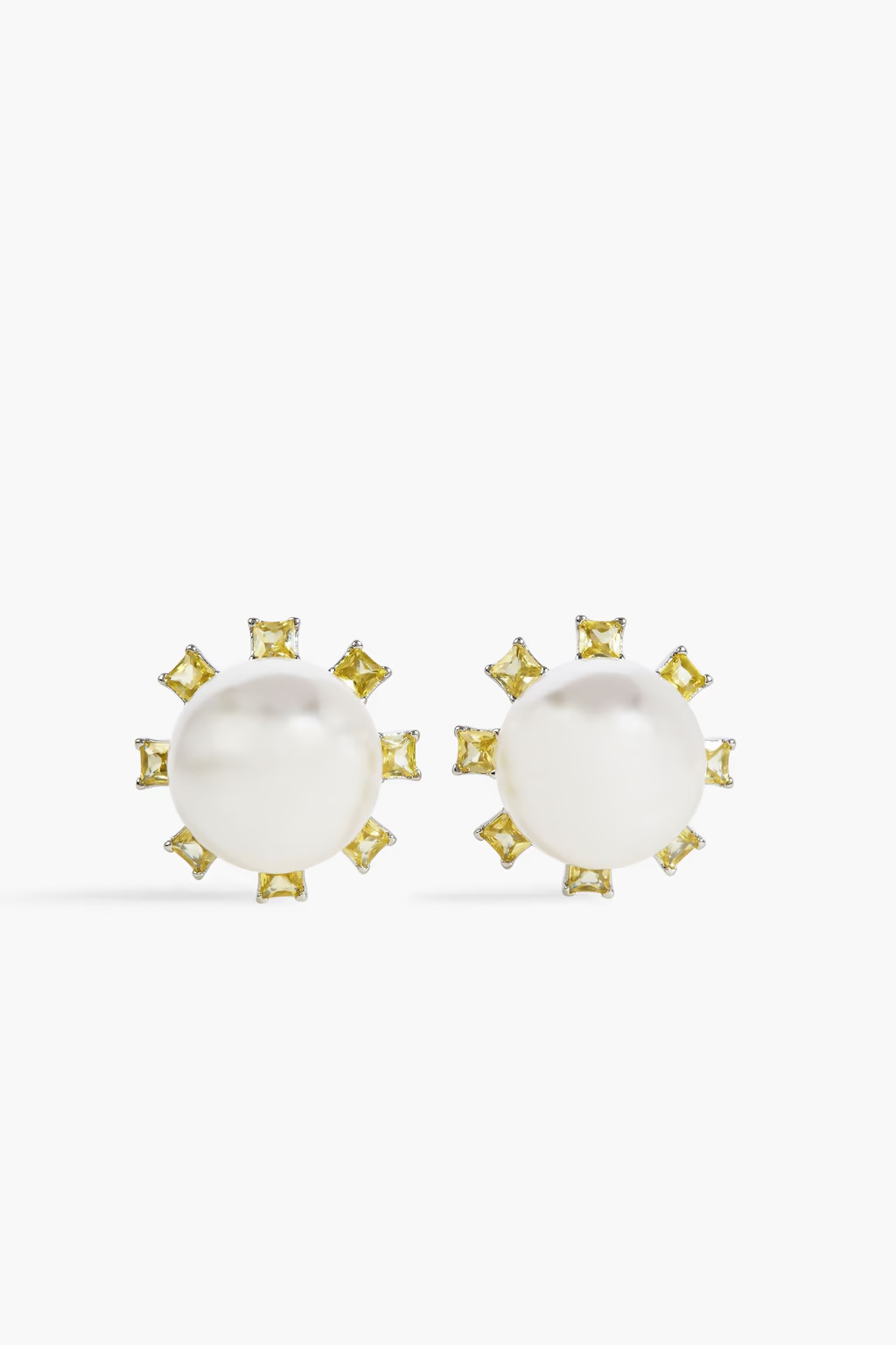 Silver-tone, faux pearl and crystal earrings | The Outnet (UK and Europe)