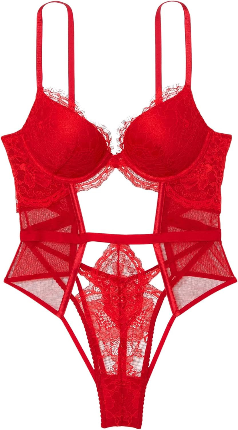 Victoria's Secret Cutout Lace Teddy, Push Up, Women's Lingerie, Very Sexy Collection (XS-XXL) | Amazon (US)