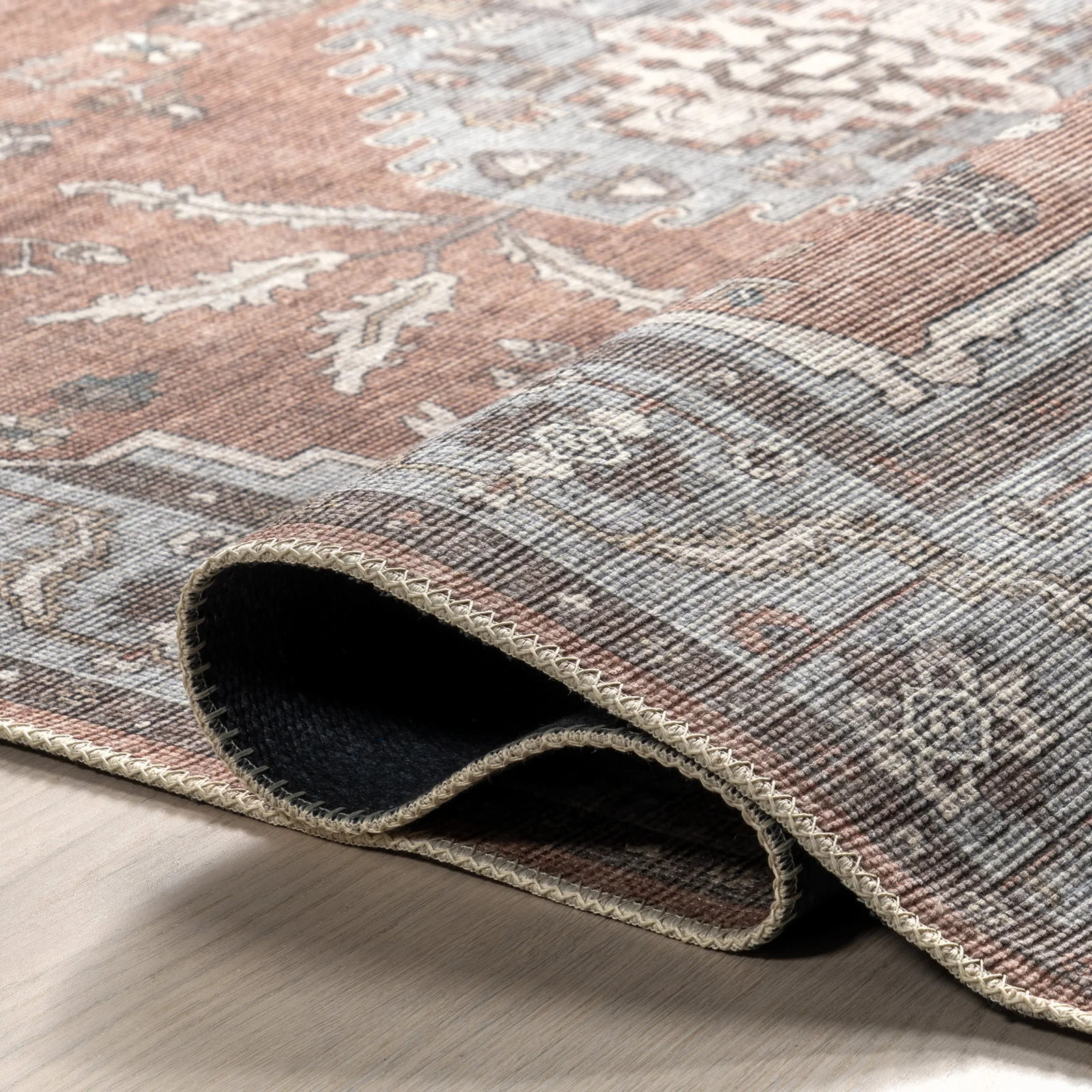 Mabel Vintage Medallion Washable Rug | Rugs USA