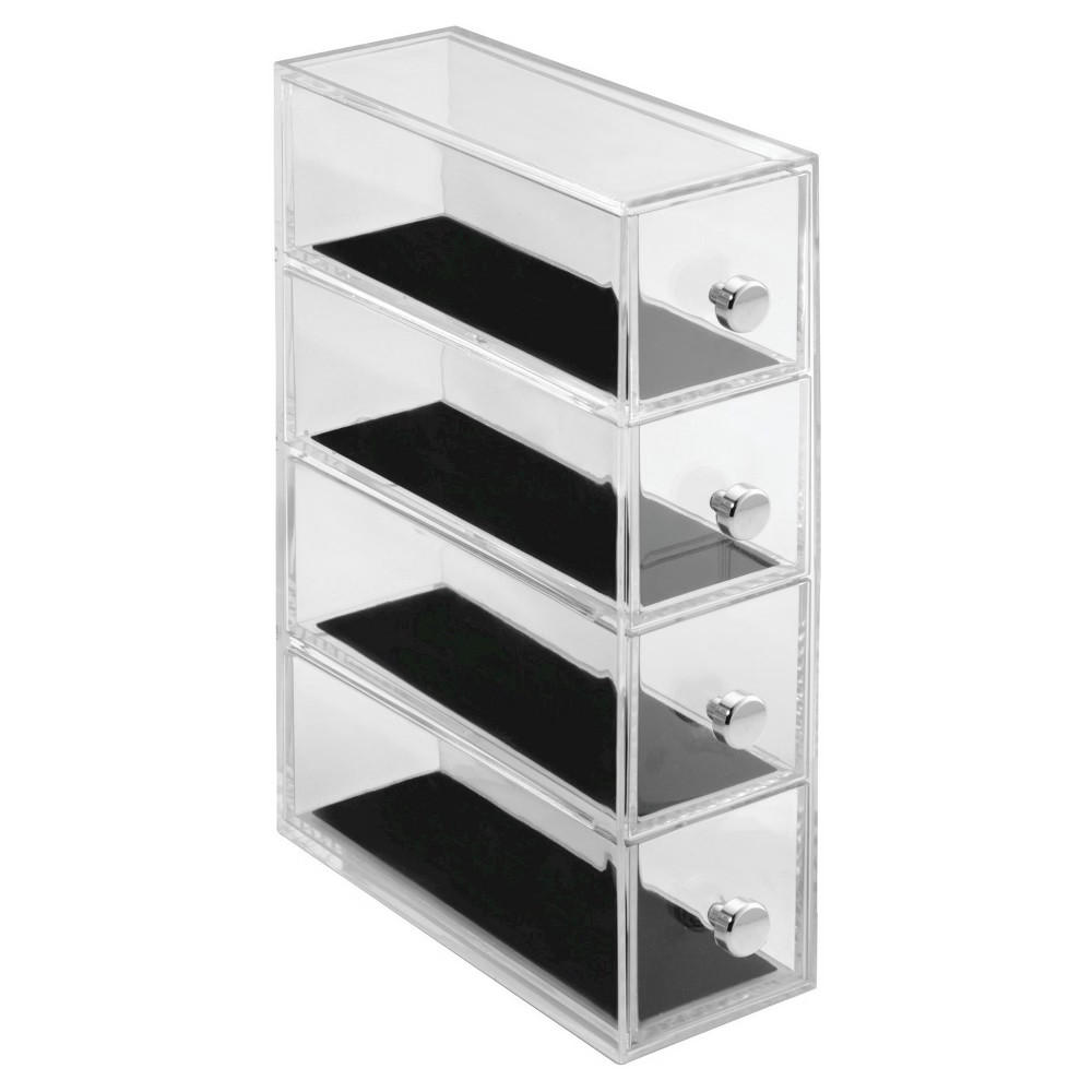 InterDesign 4 Drawer Flip Polystyrene Jewelry Box - Clear/Black | Target