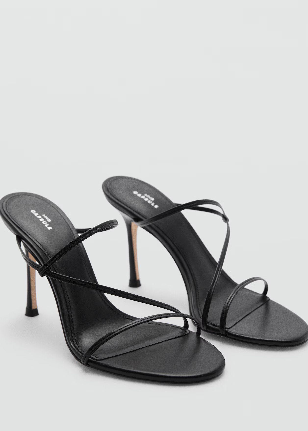 Heeled leather sandals with straps | MANGO (UK)