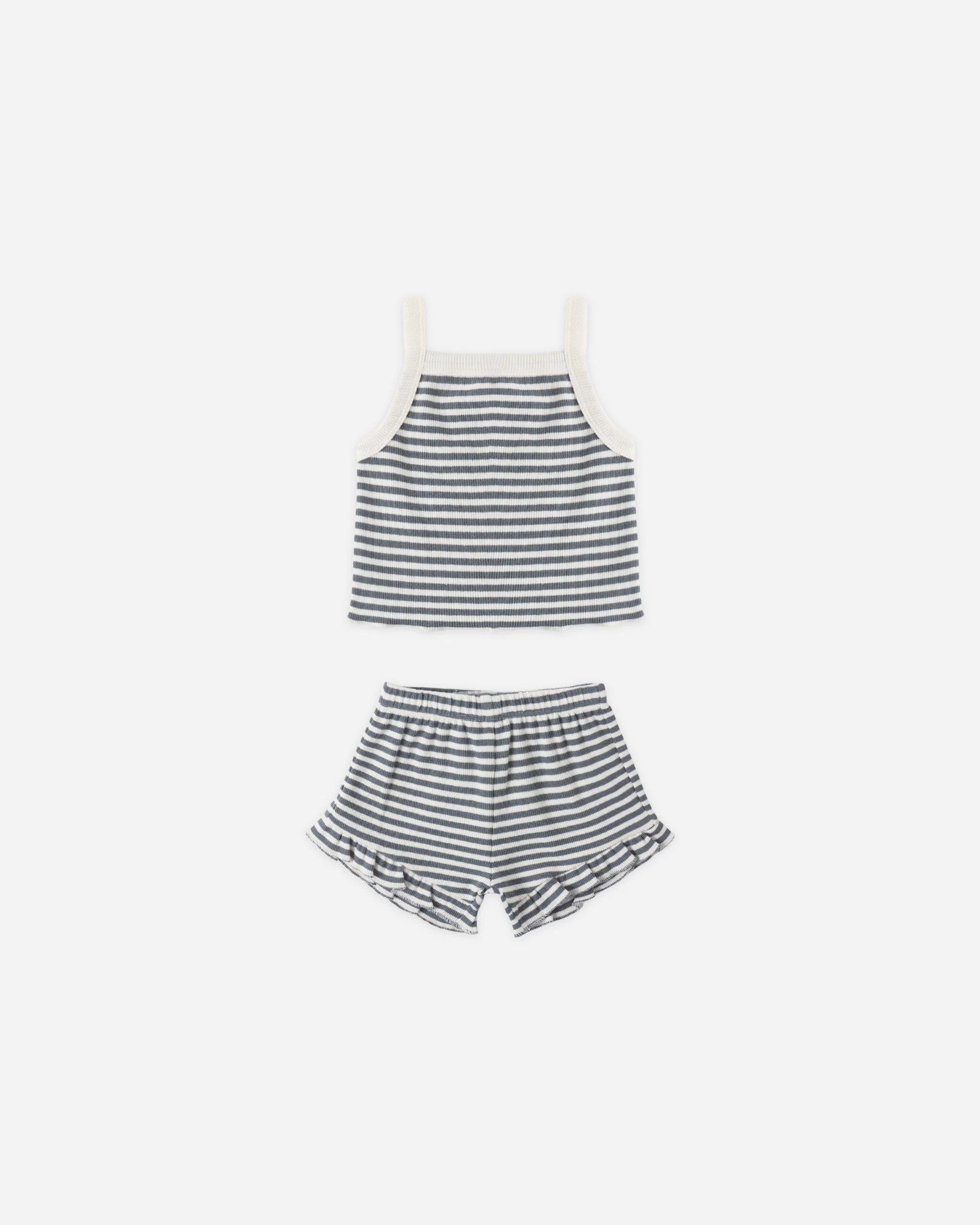Evie Tank + Shortie Set Ocean Stripe | Rylee + Cru