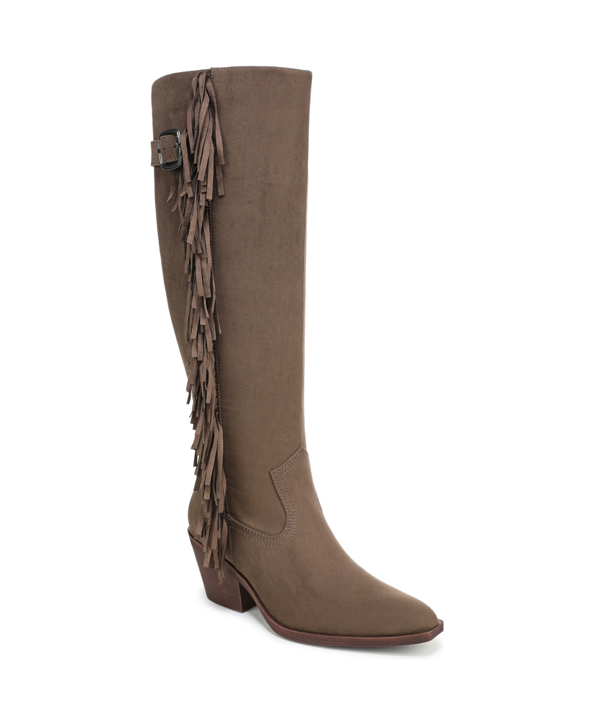 Sam and Libby Women's Farrah Western Fringe Knee High Boots - Smoke | Macy's