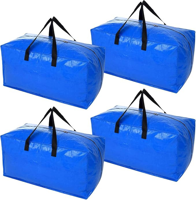 Heavy Duty Extra Large Storage Bags, XL Blue Moving Bags for College Dorm Room Essentials, Moving... | Amazon (US)