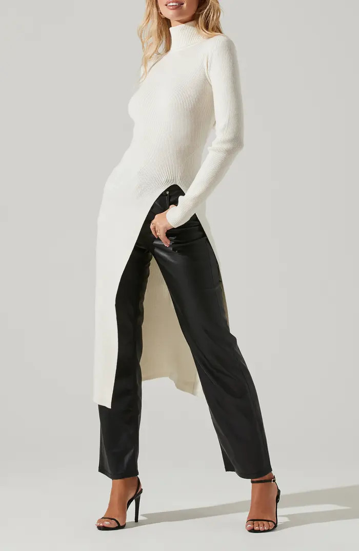 High Slit Turtleneck Sweater | Nordstrom