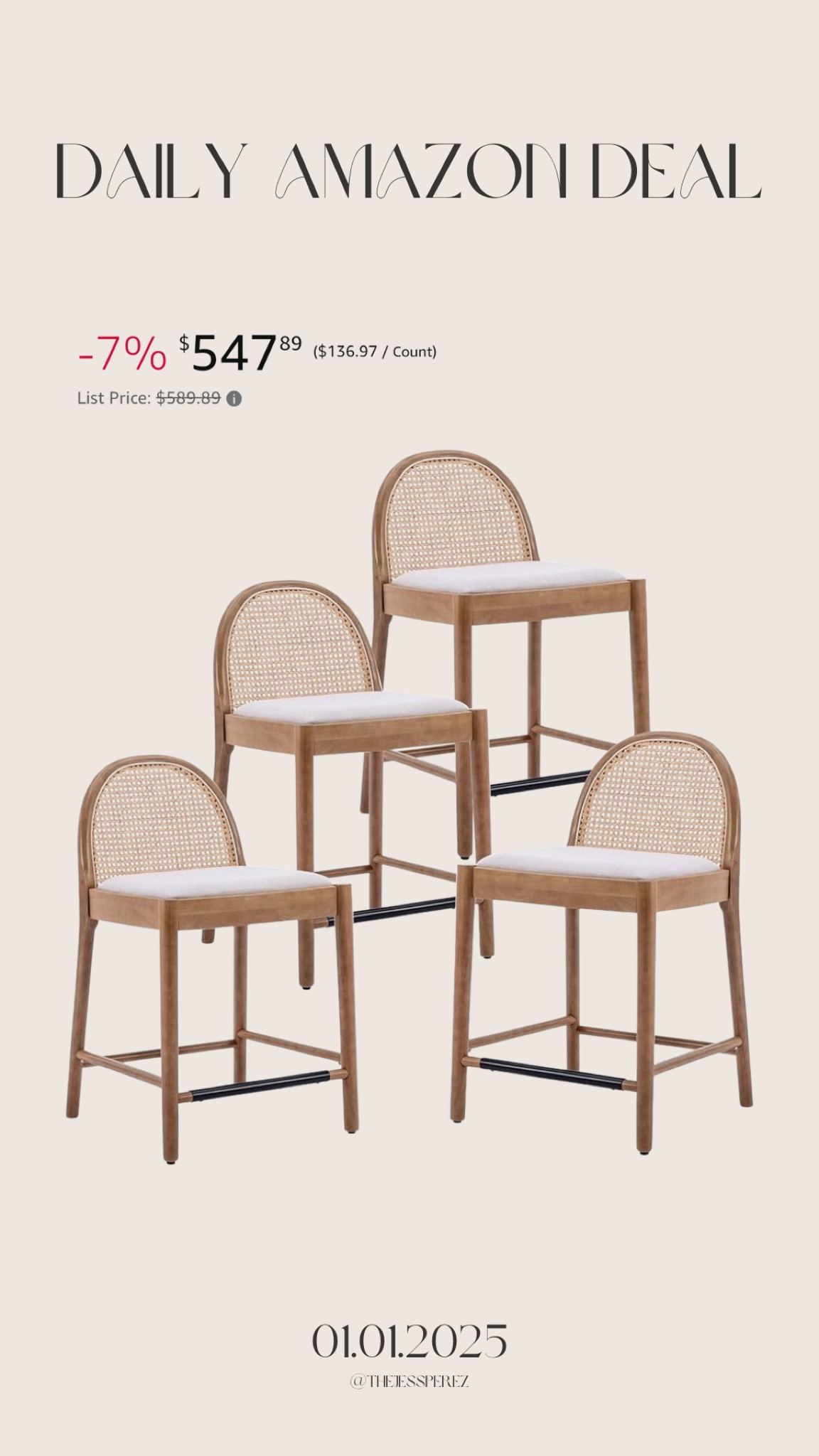 The first daily Amazon deal of 2025! Set of 4 bar stools 


Amazon finds / Amazon home / home / bar stools / furniture 

#LTKHome #LTKSaleAlert