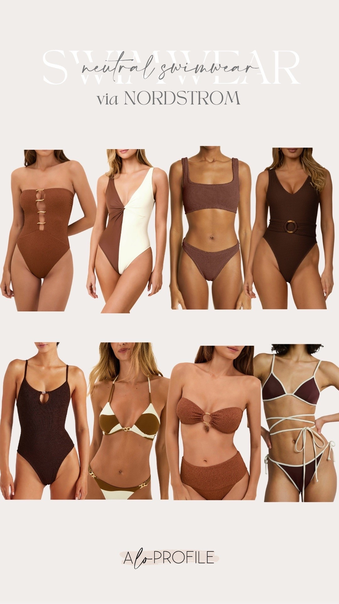 Neutral Swimwear via Nordstrom // swimwear, swimsuits, neutral swimsuits, neutral swimwear, vacay style, resort wear, beach wear, beach outfit, beach vacation, summer outfits, summer style