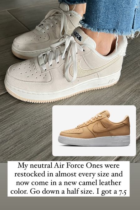 Nikes Nike Air Force ones 1’s neutral sneakers. Run big go down a half size 

#LTKstyletip #LTKSeasonal #LTKshoecrush