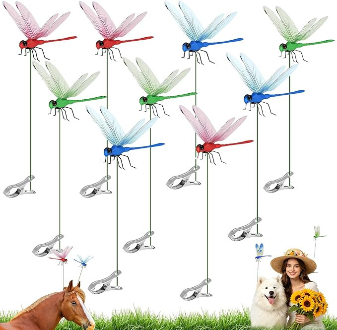 9 PCS Dragon Fly Clips for Bugs Repellent, Dragonfly Clip Bug Repellent, Dragonfly Clips to Keep ... | Amazon (US)
