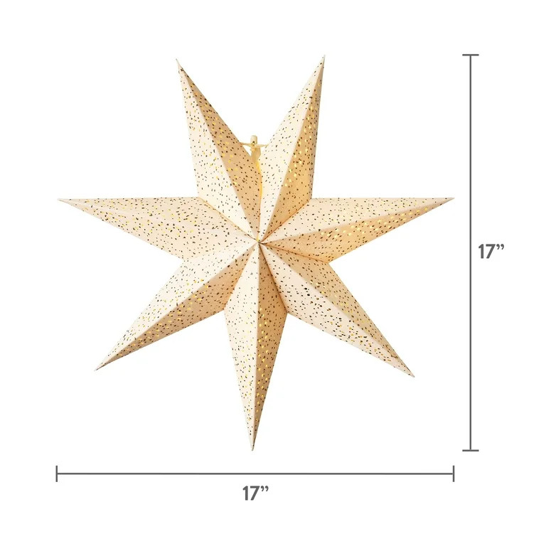 White Flocked Decorated Star, 17 in, by Holiday Time | Walmart (US)