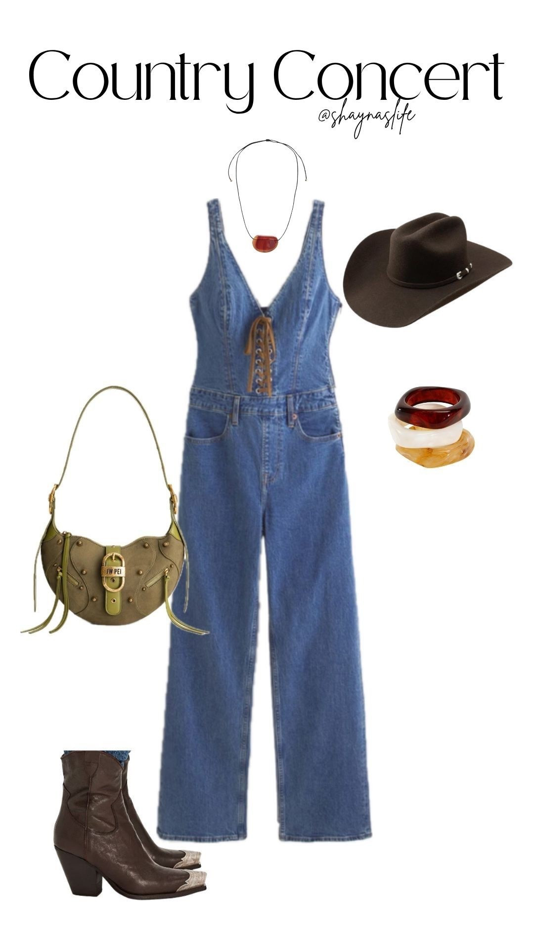 Country concert outfit inspo 🤠 

#western #hat #cowboy #jumpsuit #denim #rodeo 

#LTKootd #LTKSaleAlert #LTKMidsize