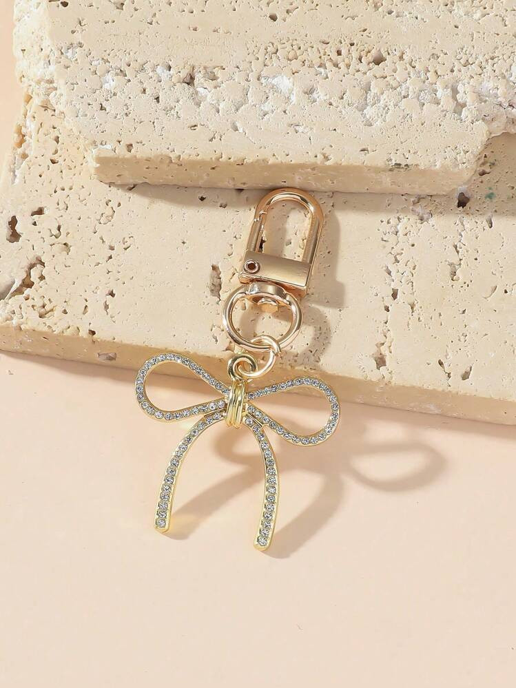 1pc Unisex Rhinestone Bowknot Keychain Gift Elegant Decor Bag Charm Bridesmaid Gifts Bows | SHEIN