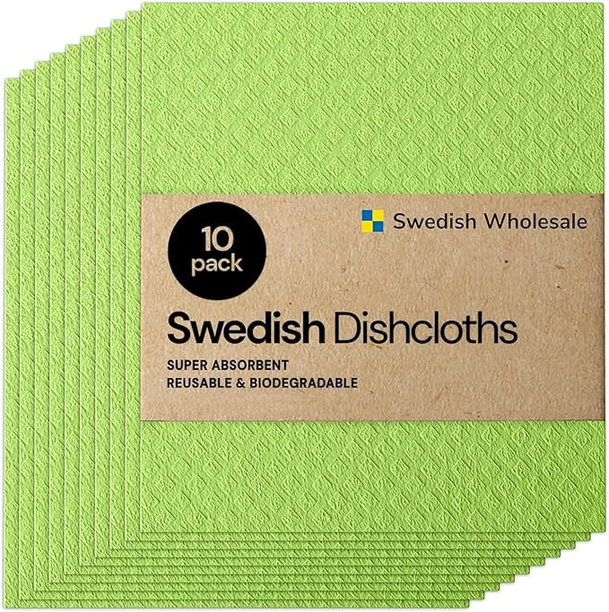 Swedish Wholesale Swedish DishCloths for Kitchen- 10 Pack Reusable Paper Towels Washable - Eco Fr... | Amazon (US)