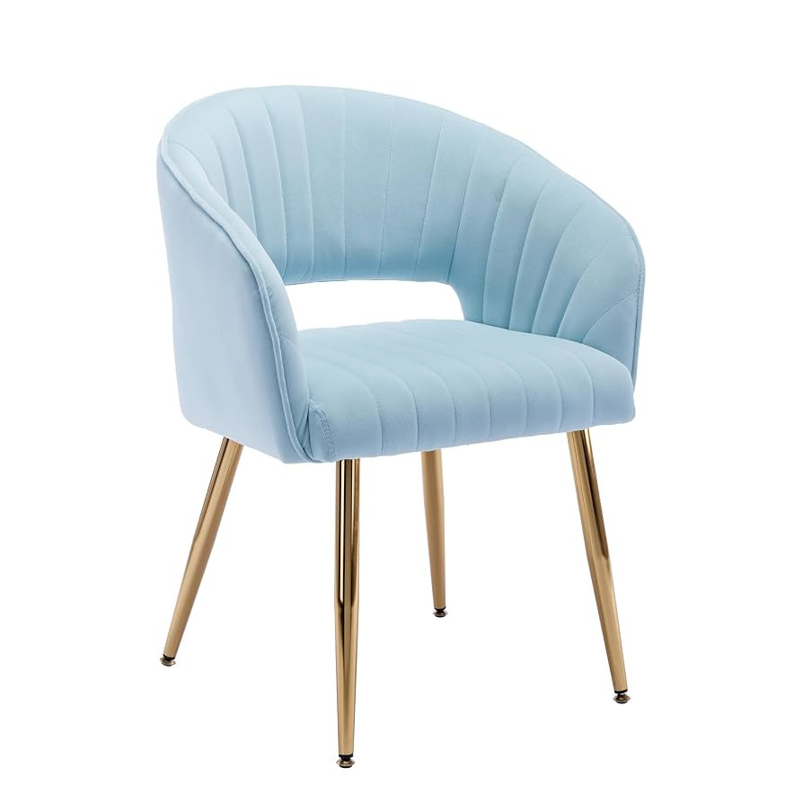 Home Office Chair Velvet Desk Chair Accent Armchair Upholstered Modern Tufted Chairs with Gold Le... | Amazon (US)