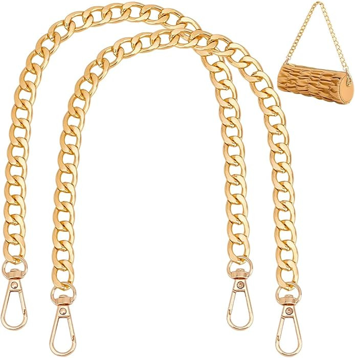 PH PandaHall 2 Pack 15.7 Inch Aluminum Bag Flat Chain Strap with Alloy Swivel Clasps Handbag Chai... | Amazon (US)