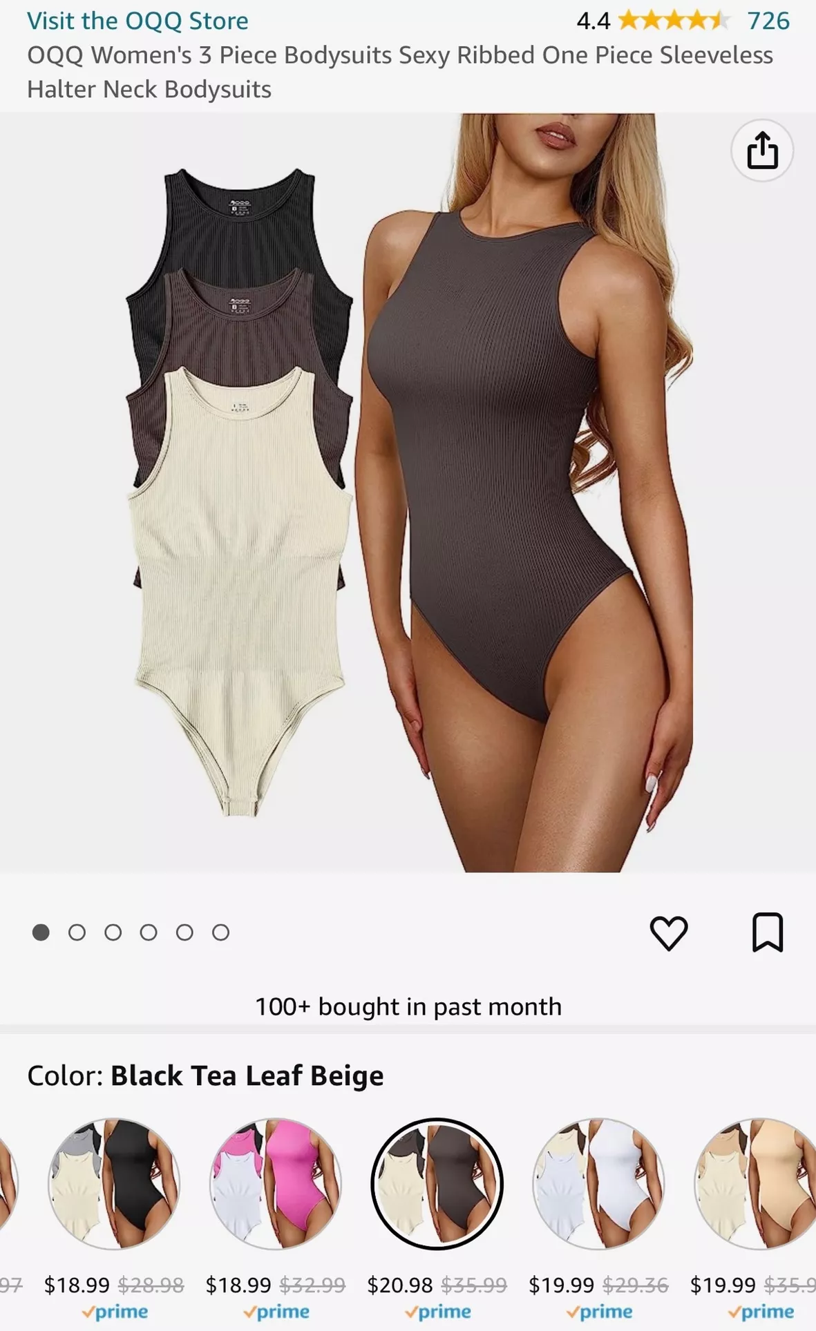 Women's 3 Piece Bodysuits, Sexy Ribbed Sleeveless One Piece Halter