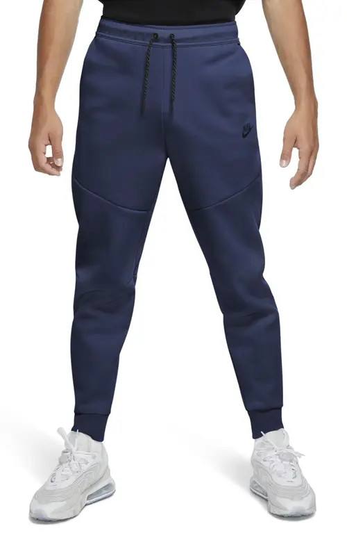Nike Tech Fleece Jogger Sweatpants in Midnight Navy/Black at Nordstrom, Size Large R | Nordstrom