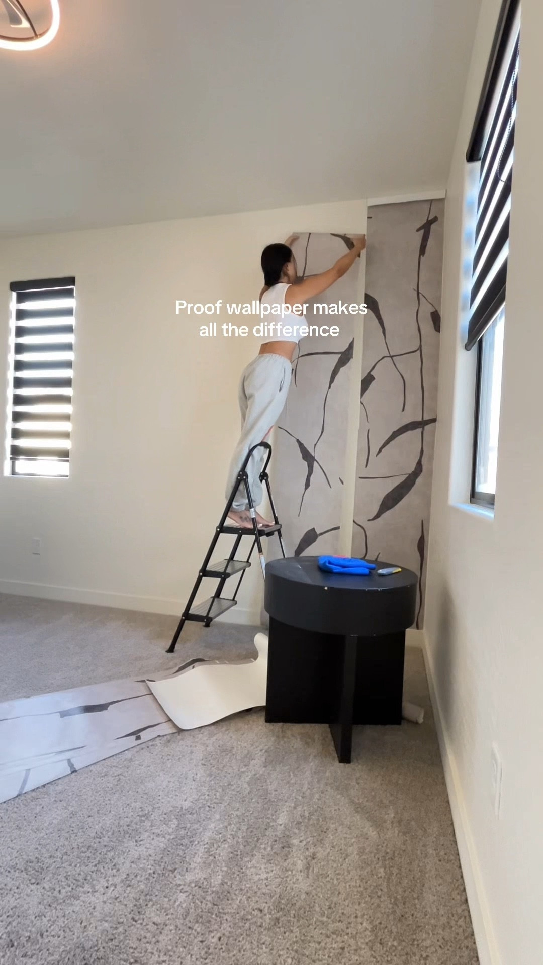 Cozy room makeover using peel and stick wallpaper 🤍 This simple wall update completely transformed the space and made the room feel warmer and more finished. Perfect for renters or anyone looking for an easy, affordable home refresh. 🤍

#LTKHome