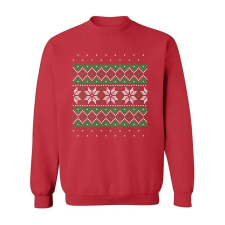 Christmas And New Year Pattern Sweatshirt Men -Image by Shutterstock Male Medium | Walmart (US)