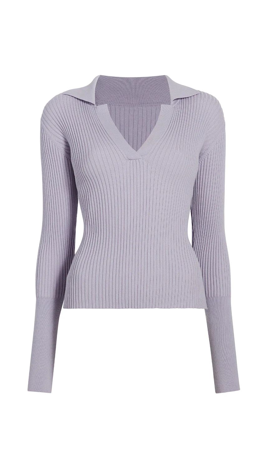 Mixed Rib Henley in Lavender | Toccin