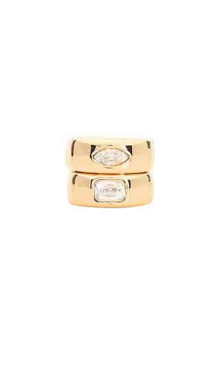Crystal Stack Ring Set in Gold | Revolve Clothing (Global)