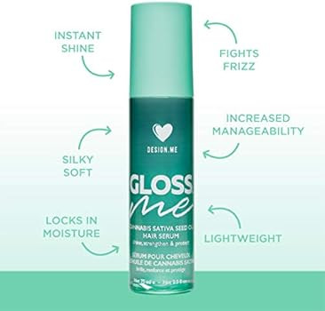 DESIGNME GLOSS.ME Hair Serum with Argan Oil | Anti Frizz Hair Serum | Hair Shine Serum, 2.5oz | Amazon (US)
